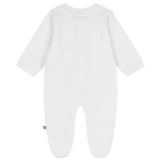 AIGNER White & Beige Logo Babygrow