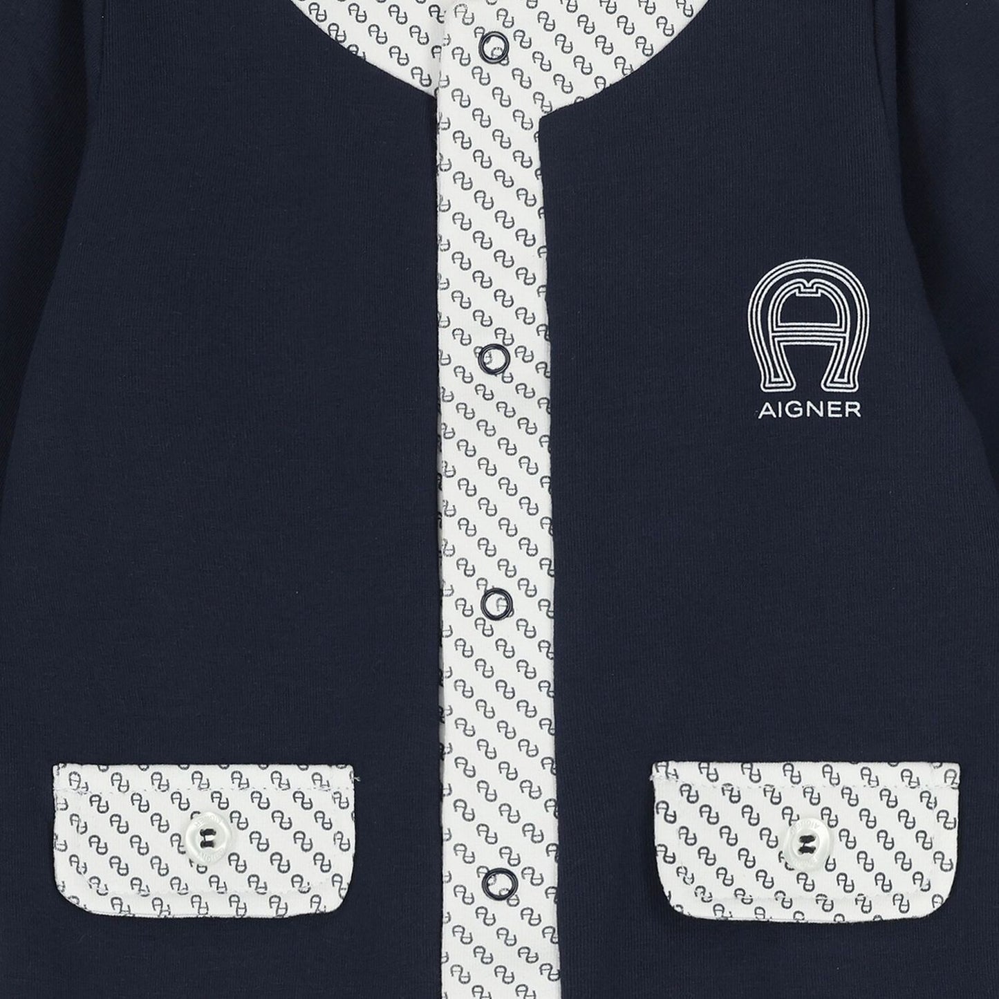 AIGNER Baby Boys Navy Blue Logo Babygrow