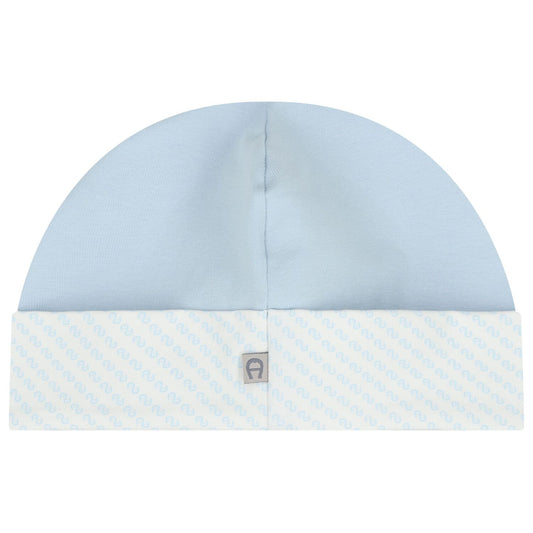 AIGNER Baby Boys Baby Blue & White Logo Hat