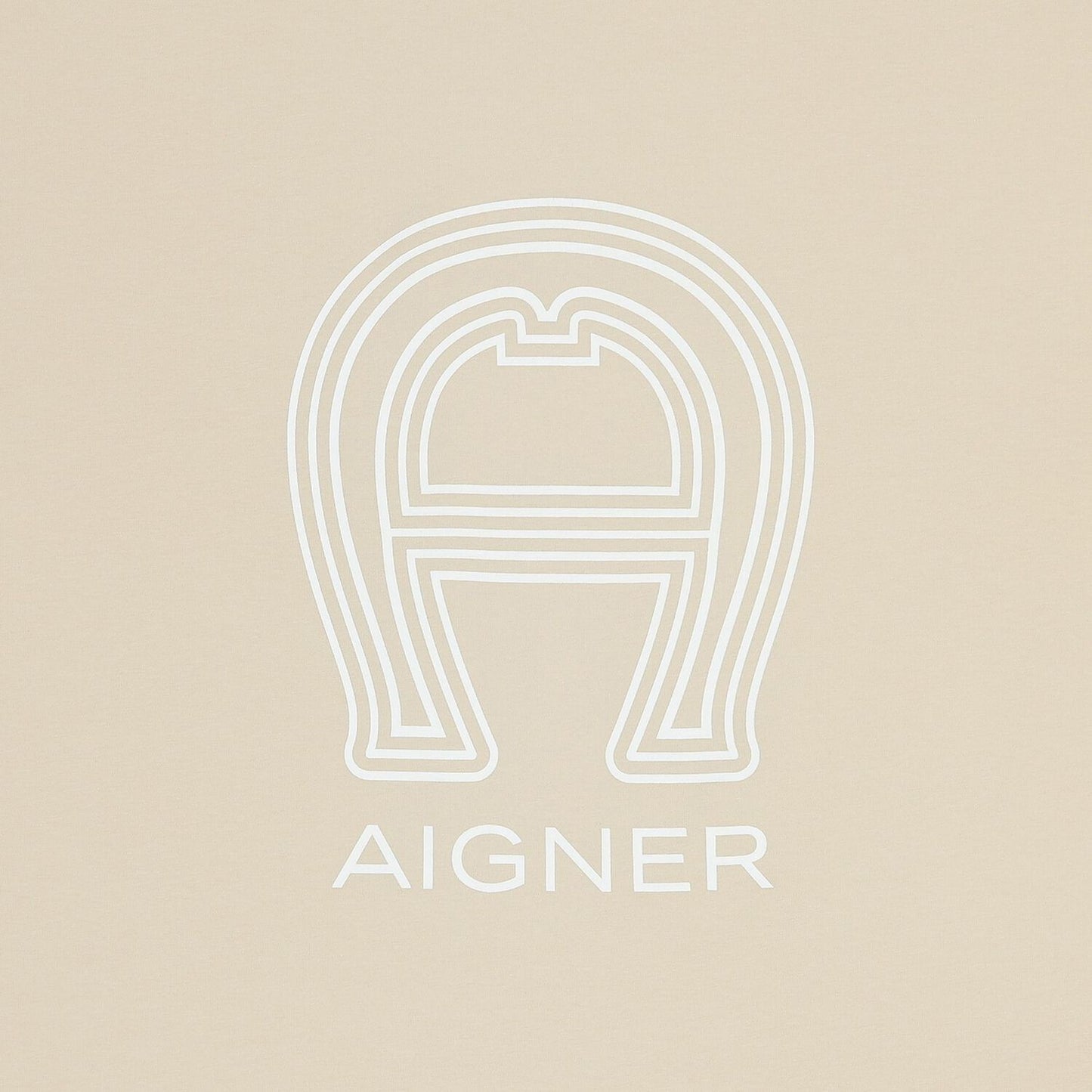 AIGNER Beige & White Logo Baby Blanket