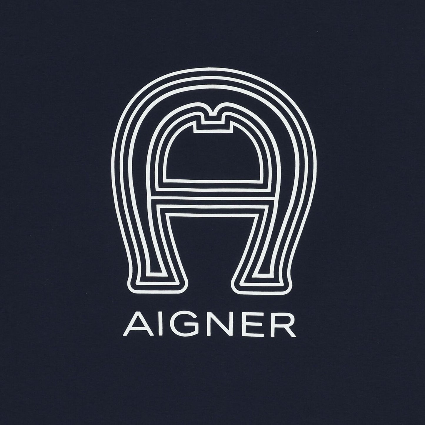 AIGNER Baby Boys Navy Blue & White Logo Baby Blanket