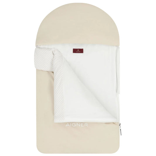 AIGNER Beige & White Logo Baby Nest