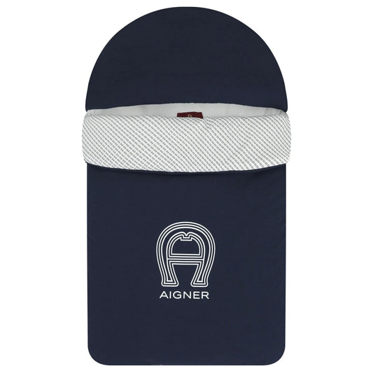 AIGNER Baby Boys Navy Blue & White Logo Nest