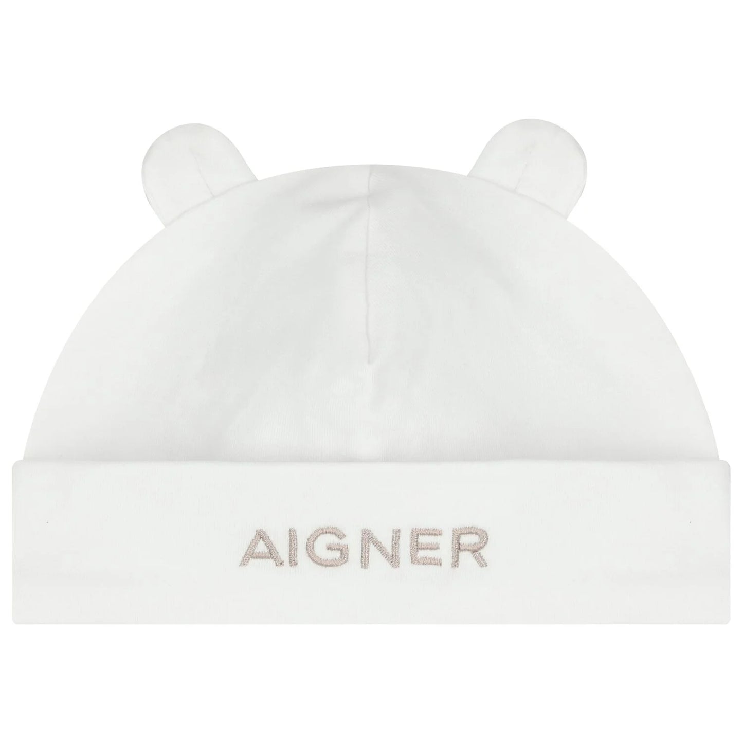AIGNER White Logo Baby Hat