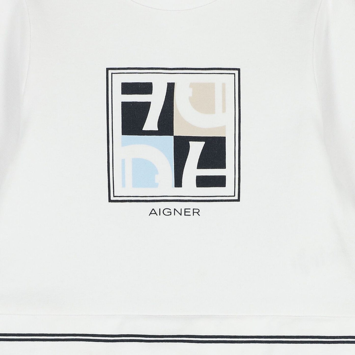 AIGNER Baby Boys White Logo Babygrow