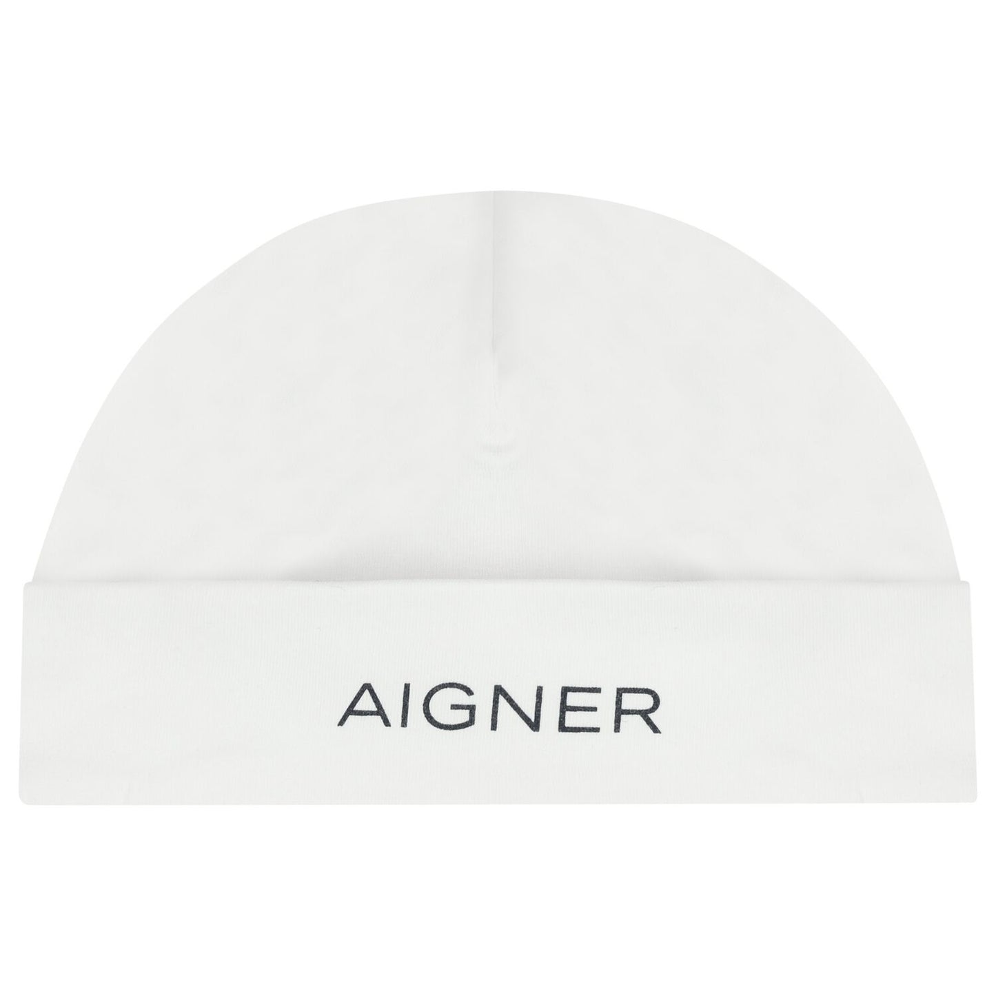 Aigner White Logo Baby Hat