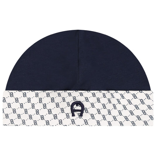 AIGNER Baby Boys Navy Blue & White Logo Hat
