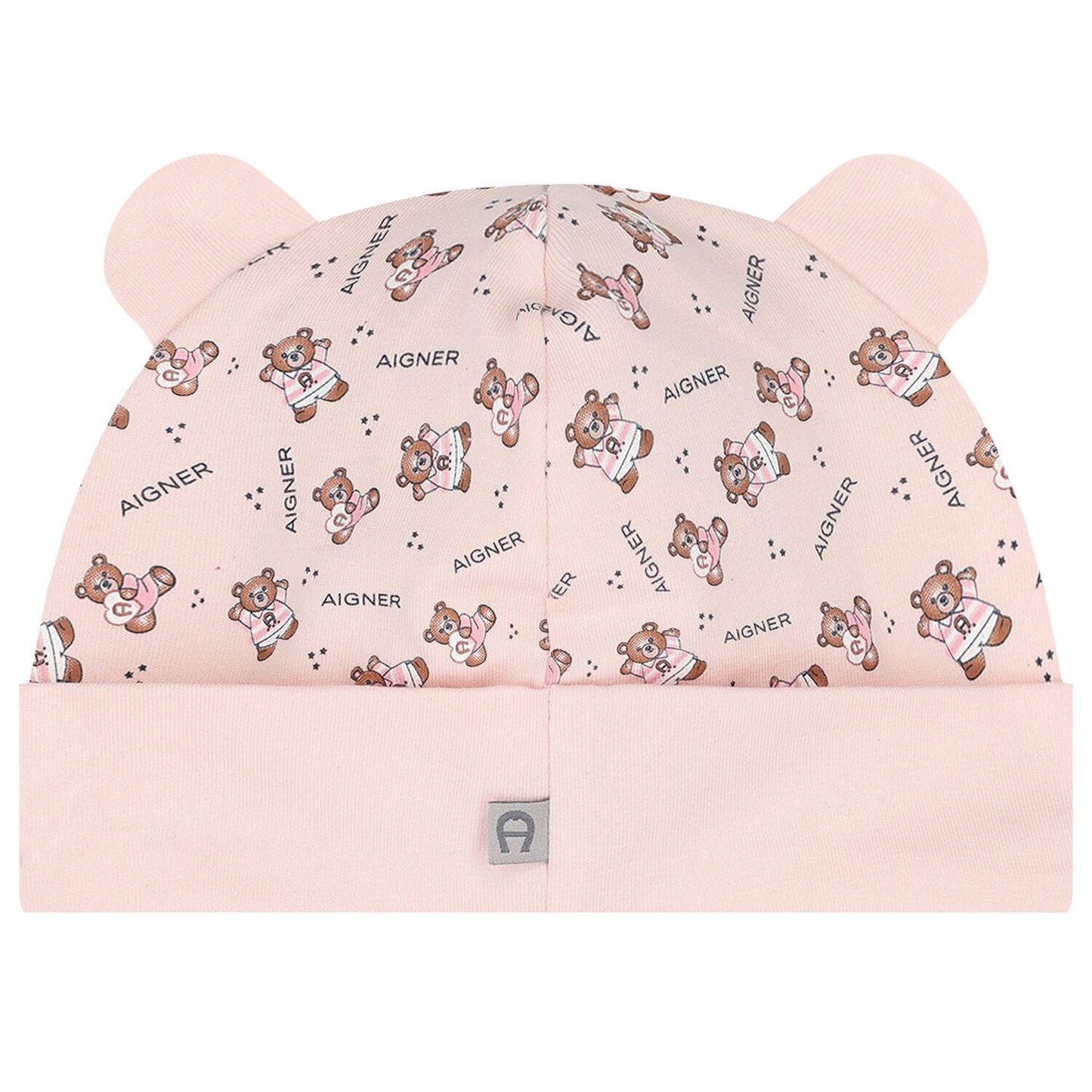 AIGNER Baby Girls Pink Teddy Bear Logo Hat