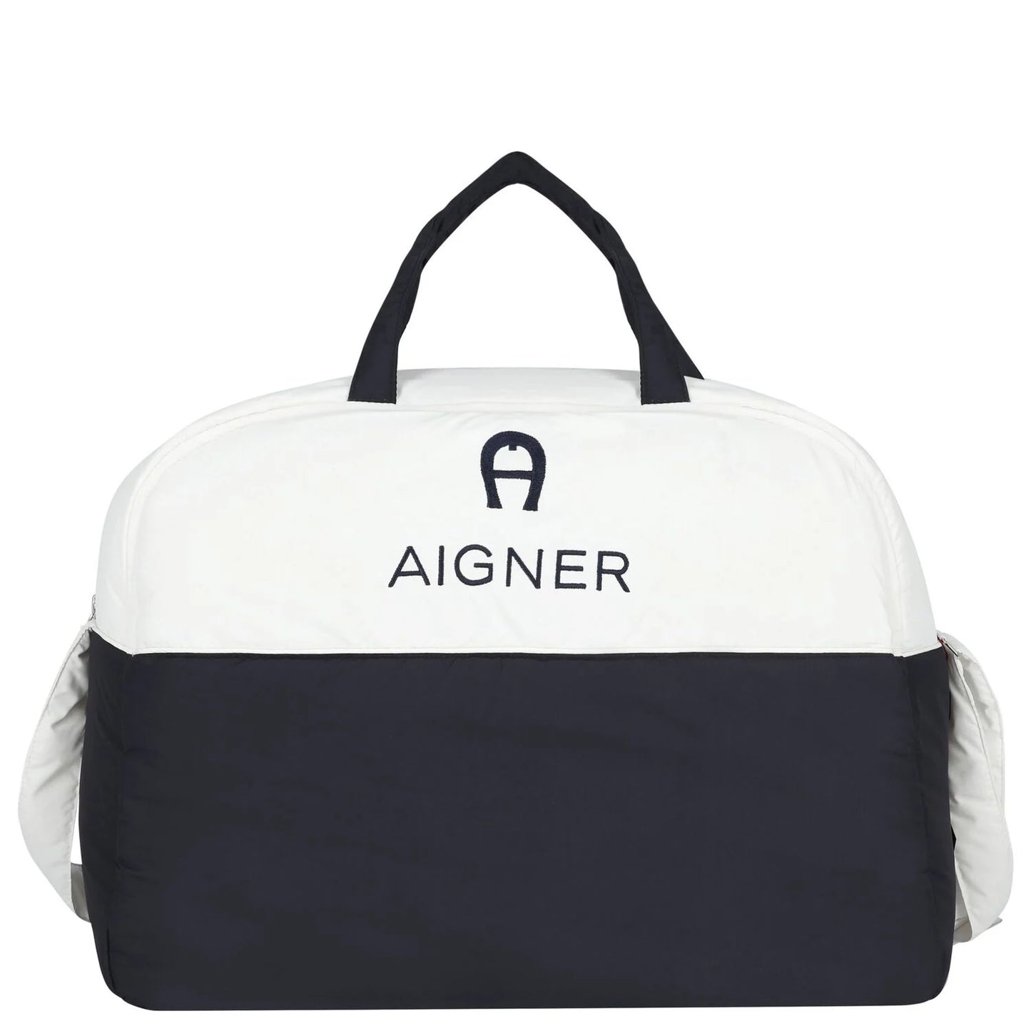 AIGNER White & Navy Blue Logo Baby Changing Bag