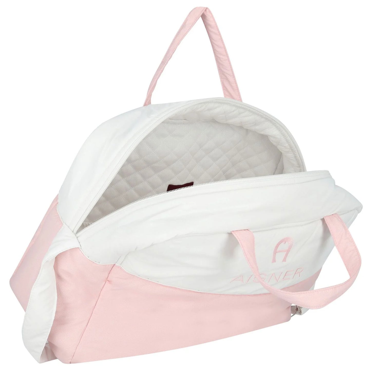 AIGNER White & Pink Logo Baby Changing Bag