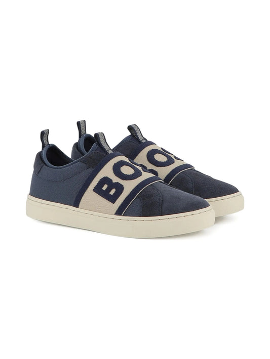 Boss J52565/849 Kids Navy Blue Slip-on Sneakers