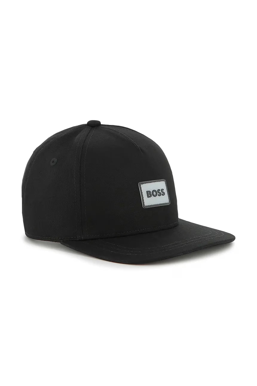 BOSS J52621/09B Kids Boys Black Logo Cotton Baseball Cap