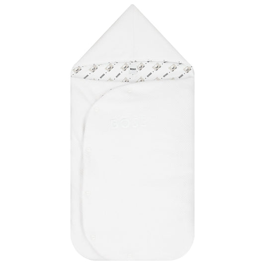 BOSS White Cotton Logo Baby Nest