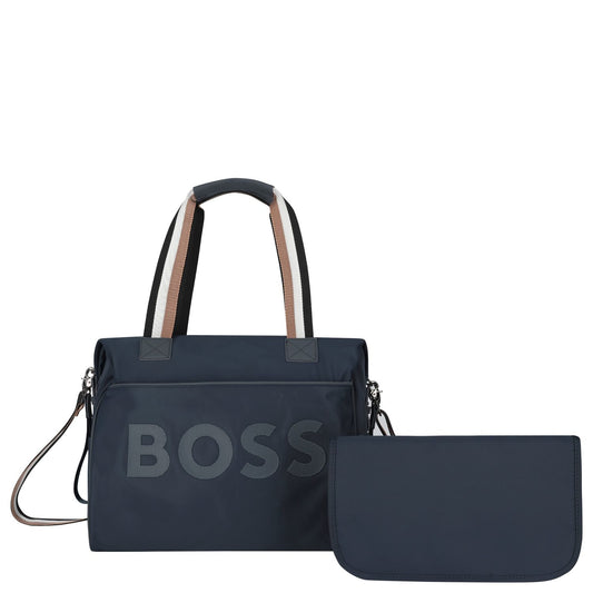 BOSS BABY Boy Navy Blue Logo Baby Changing Bag with Mat