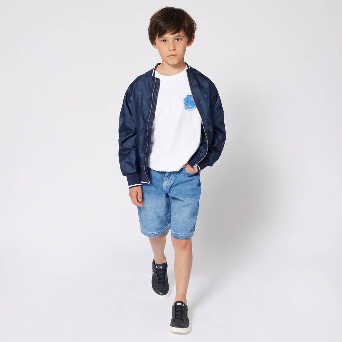 BOSS Boys White Logo T-Shirt
