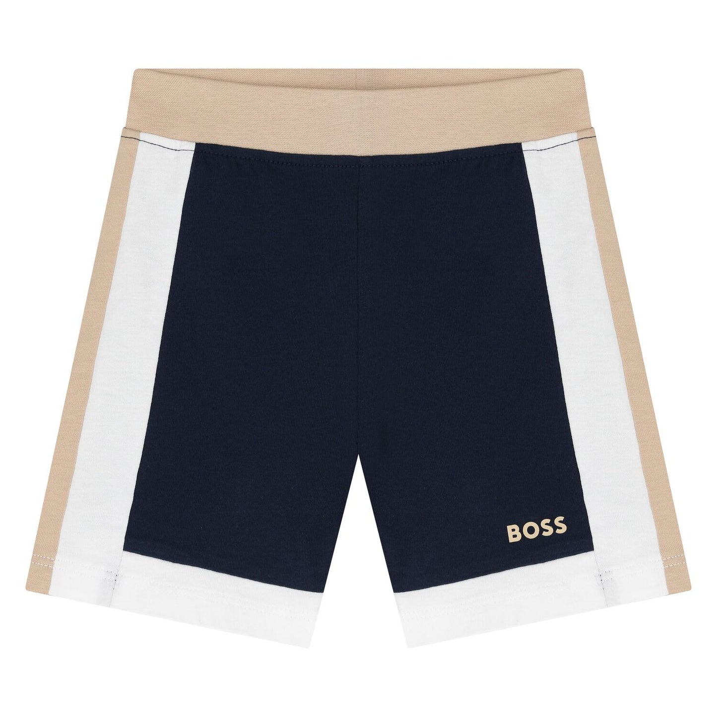 BOSS Younger Boys White & Navy Blue Shorts Set