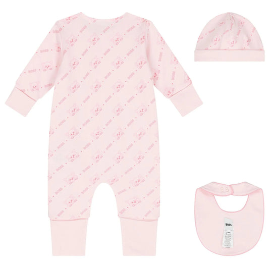 BOSS Baby Girls Pink Sleepsuit & Hat Set