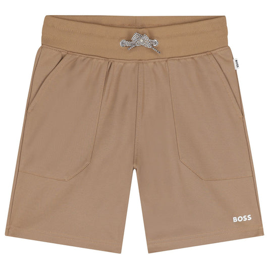 BOSS J52312/269 Boys Beige Logo Shorts