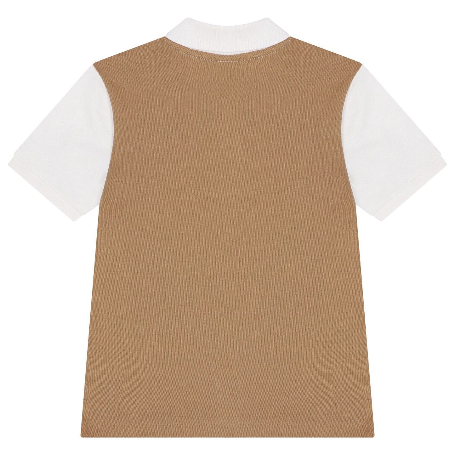 BOSS Boys White & Beige Logo Polo Shirt