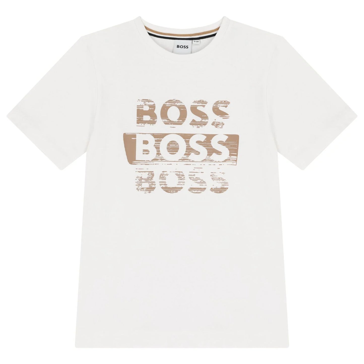 BOSS J52366/10P Boys White Logo T-Shirt