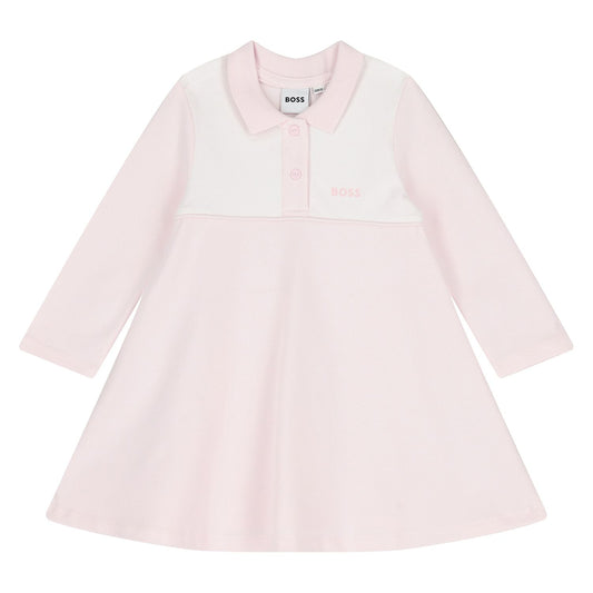 BOSS J52499/44L Younger Girls Pink Logo Polo Dress