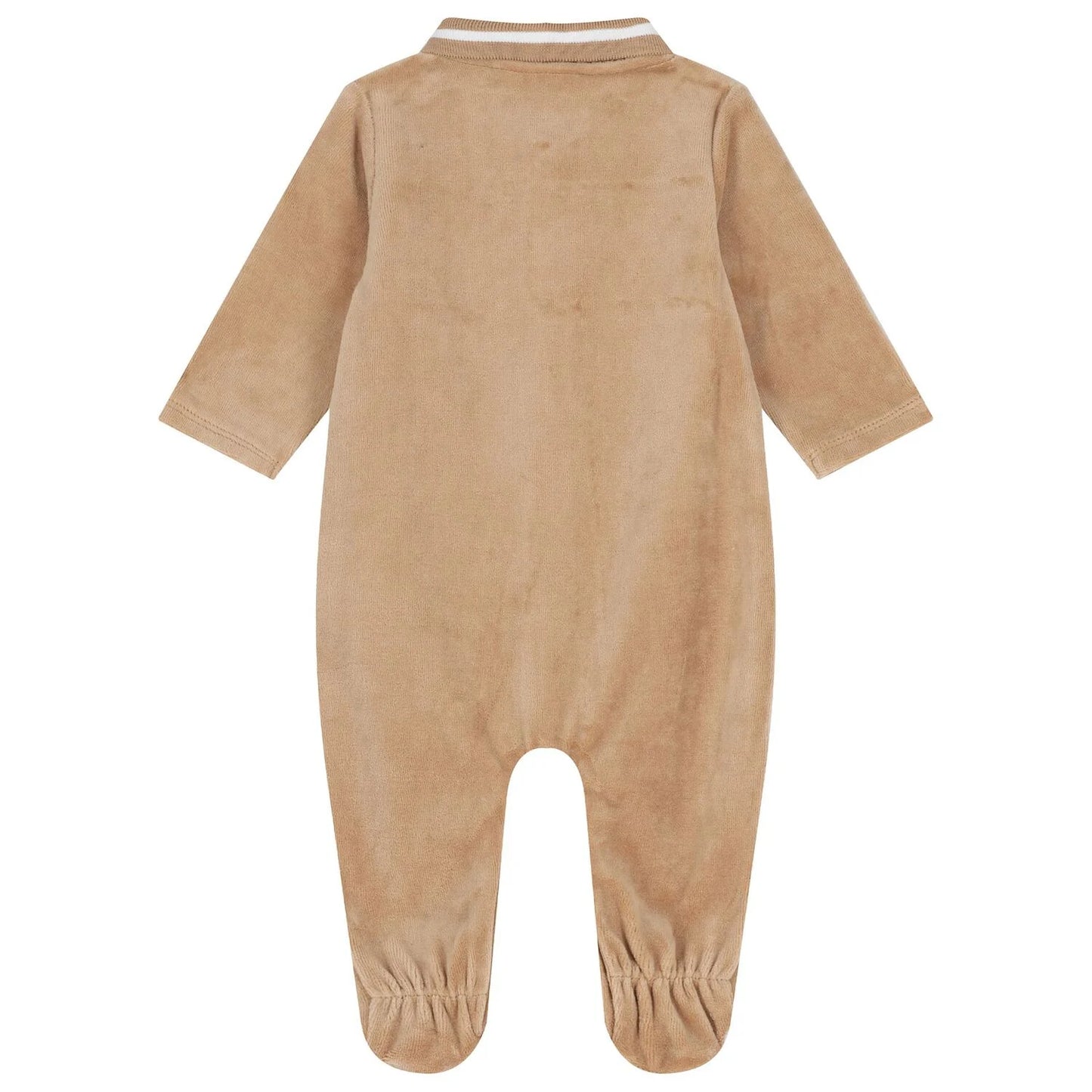 BOSS Baby Boys Beige & White Logo Babygrow