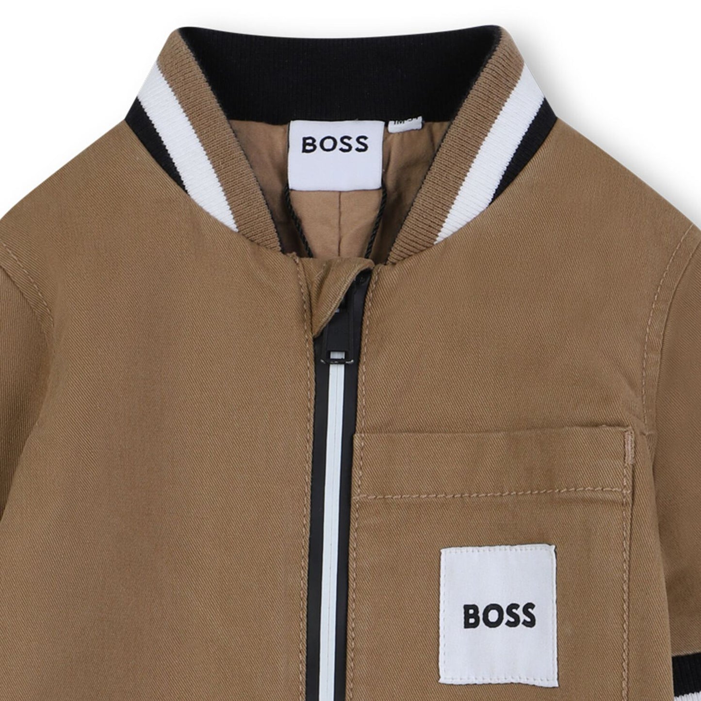 BOSS J52526 Baby Boys Beige Logo Romper