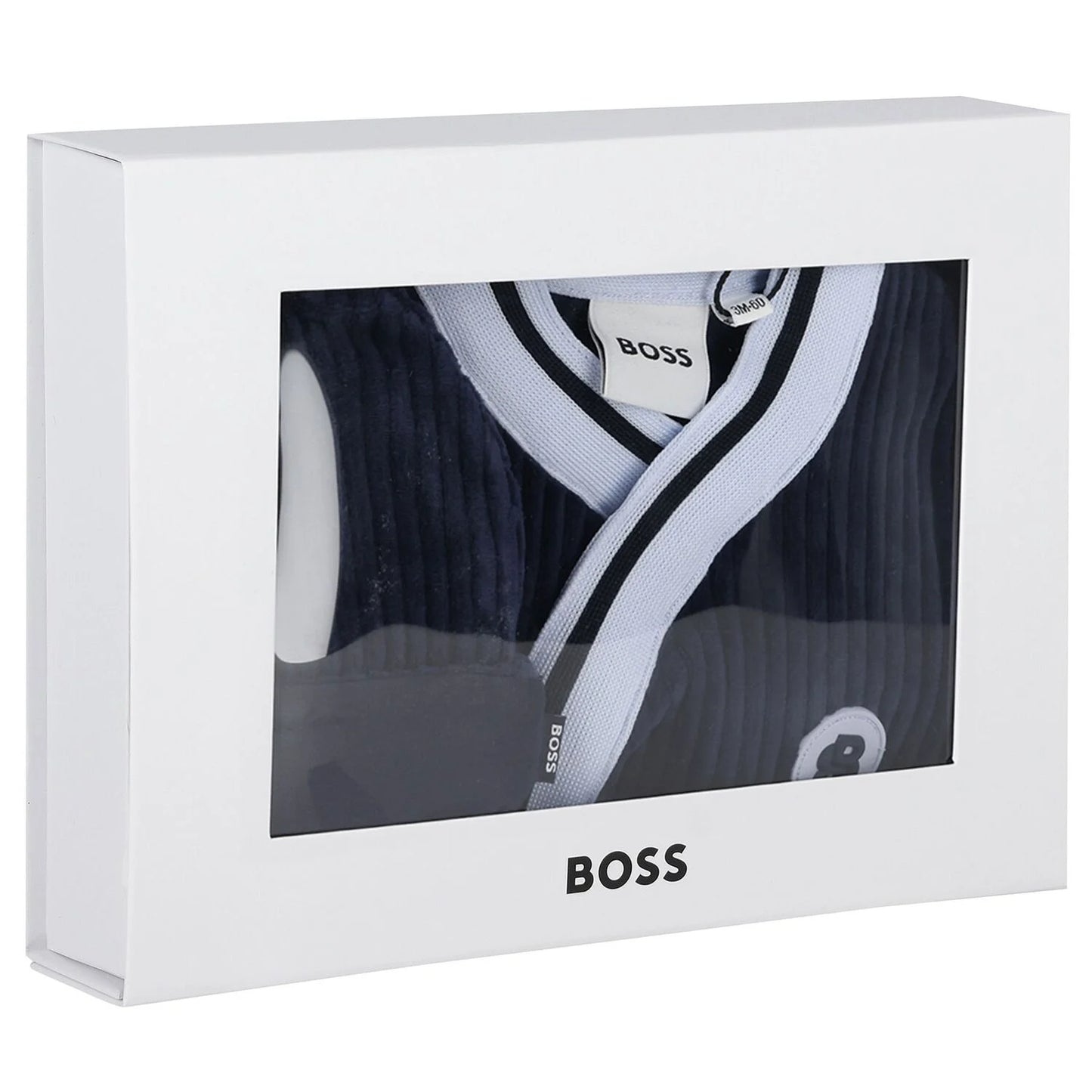 BOSS J52531 Baby Boys Navy Blue Logo Babygrow