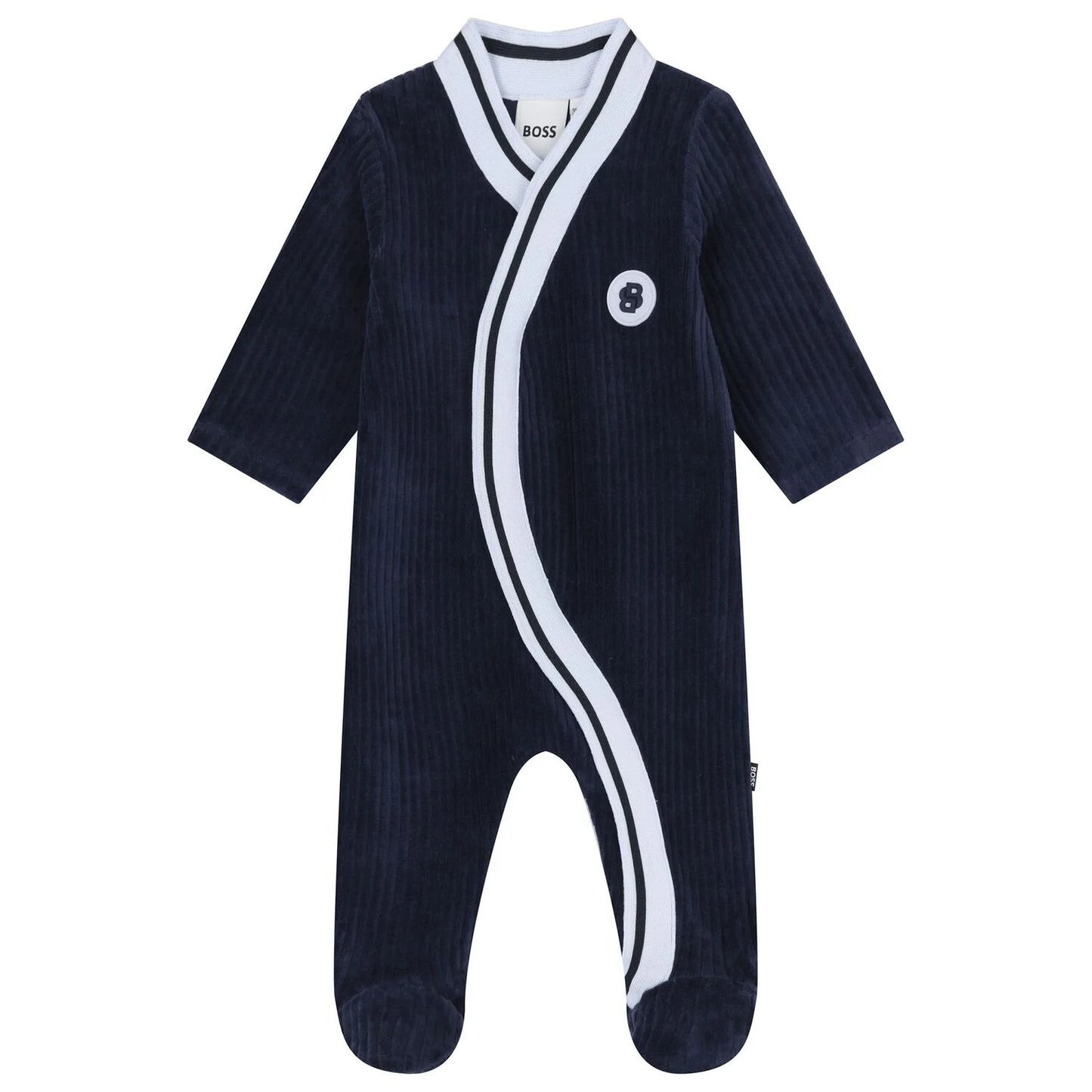 BOSS J52531 Baby Boys Navy Blue Logo Babygrow