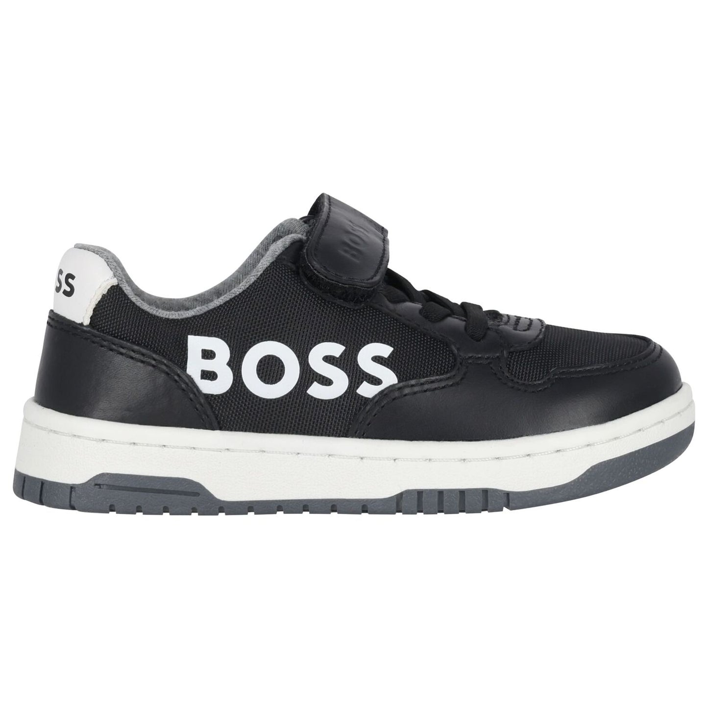 BOSS Baby Boys Black & White Logo Trainers