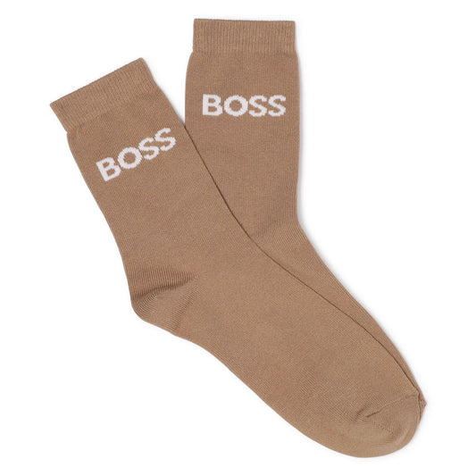 BOSS Boys White, Beige & Black Socks ( 3-Pack )
