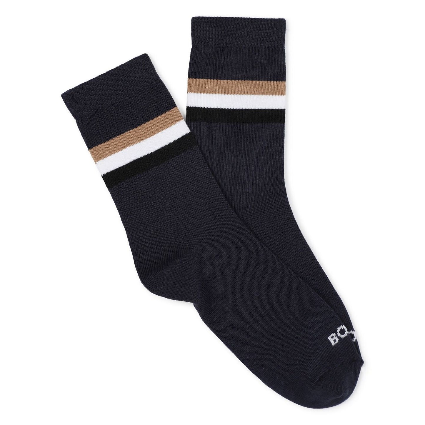 BOSS J52636 Boys White, Blue & Black Socks ( 3-Pack )