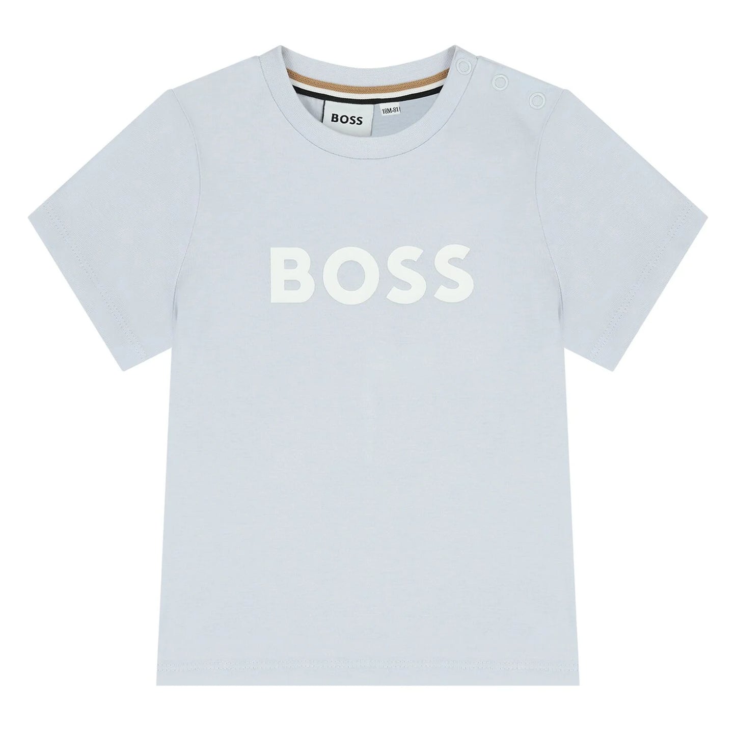 BOSS Younger Boys Mini Me Baby Blue Logo T-Shirt