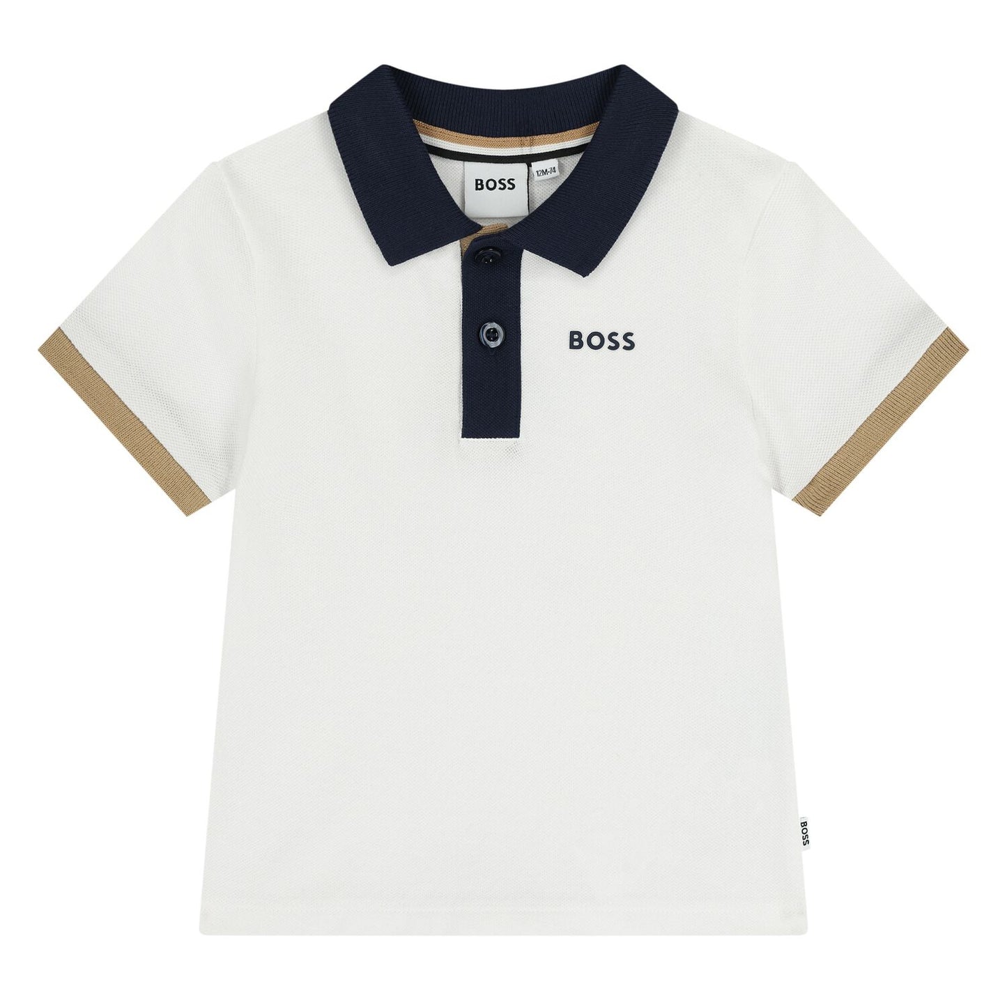 BOSS Younger Boys White Logo Polo Shirt