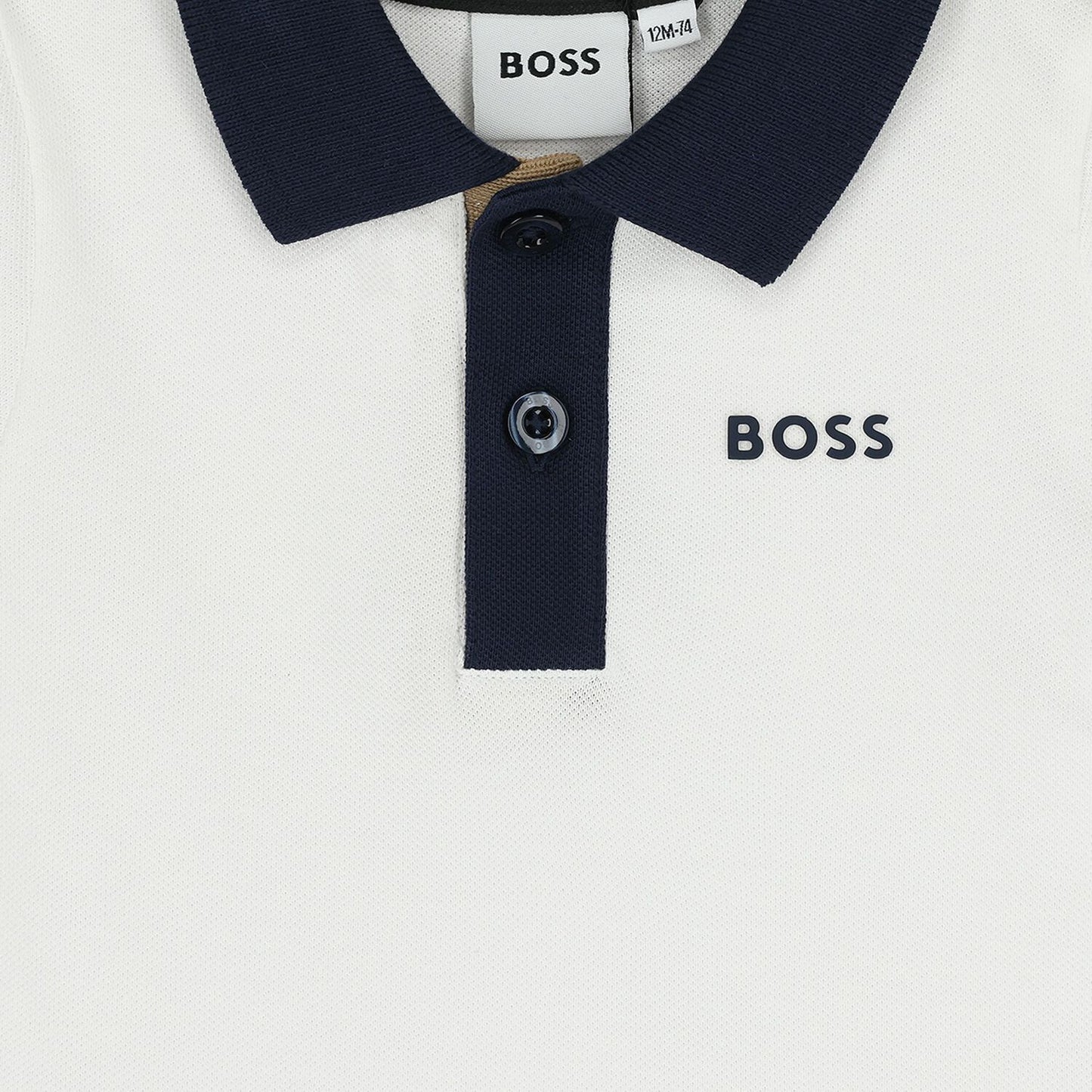 BOSS Younger Boys White Logo Polo Shirt