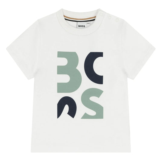 BOSS Younger Boys White Logo T-Shirt