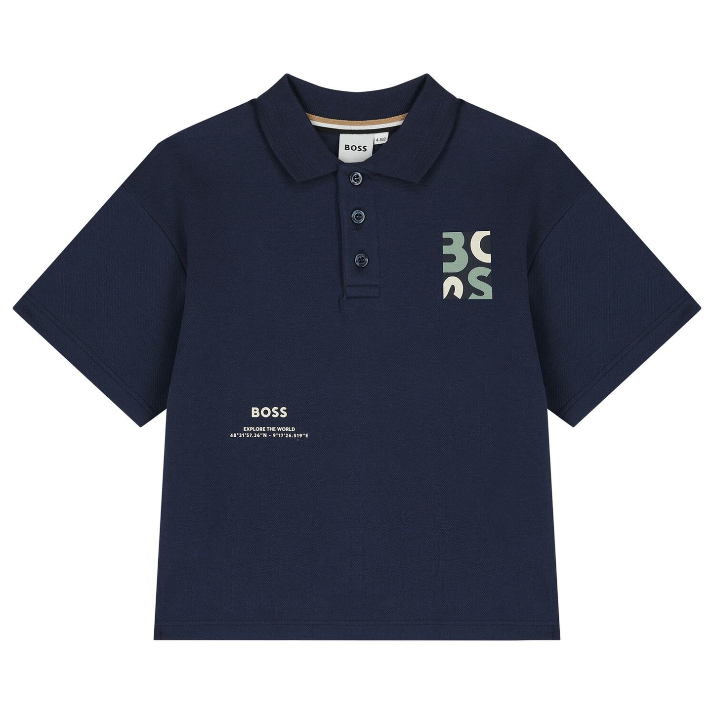 BOSS Younger Boys Green Logo Polo Shirt