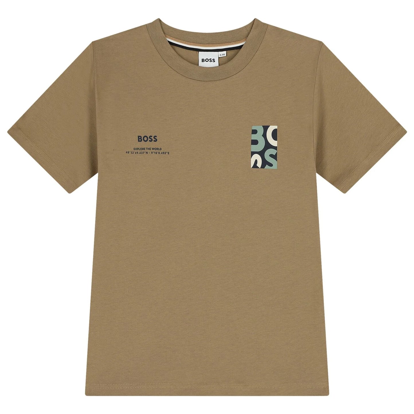 BOSS Boys Beige Logo T-Shirt