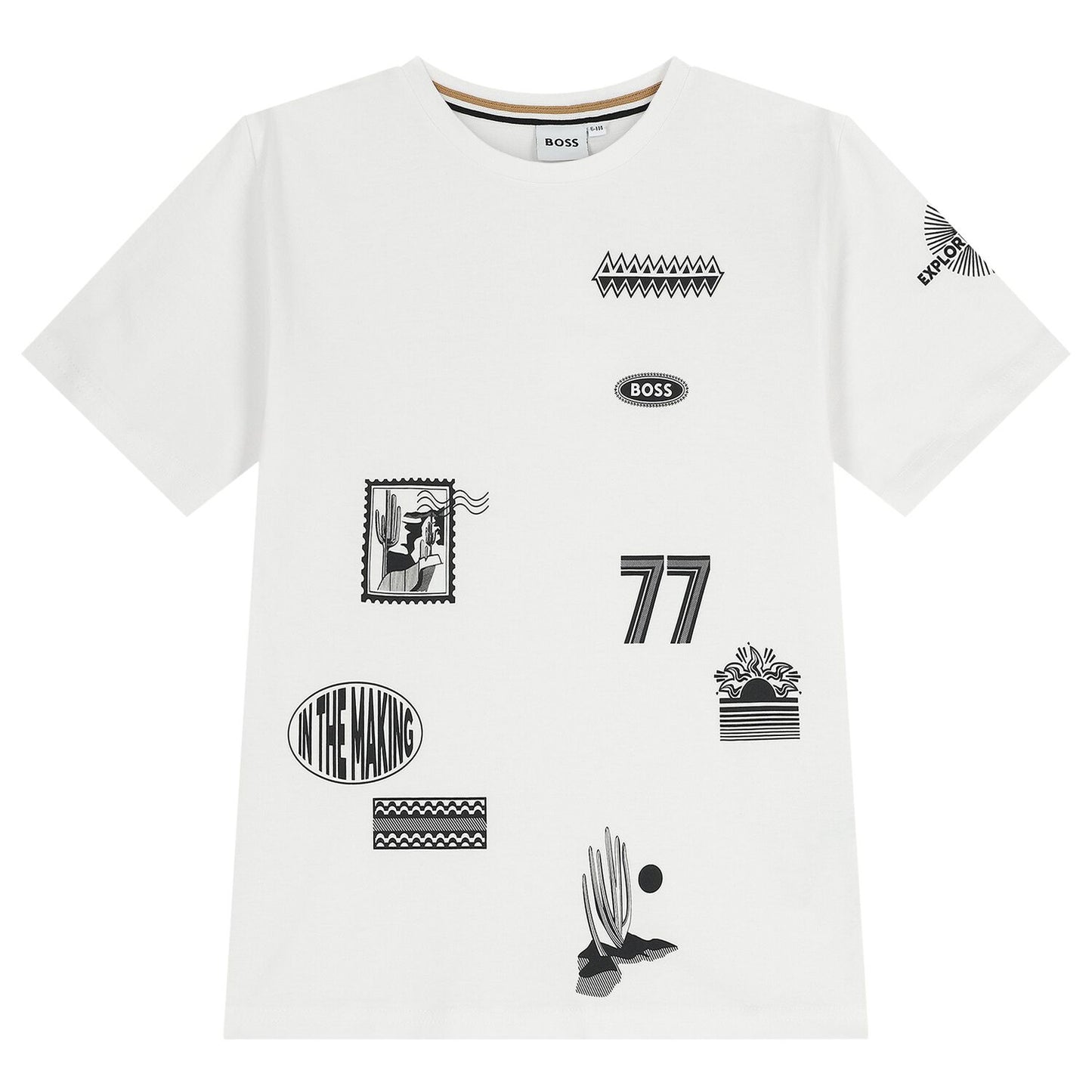 BOSS Boys White Logo T-Shirt