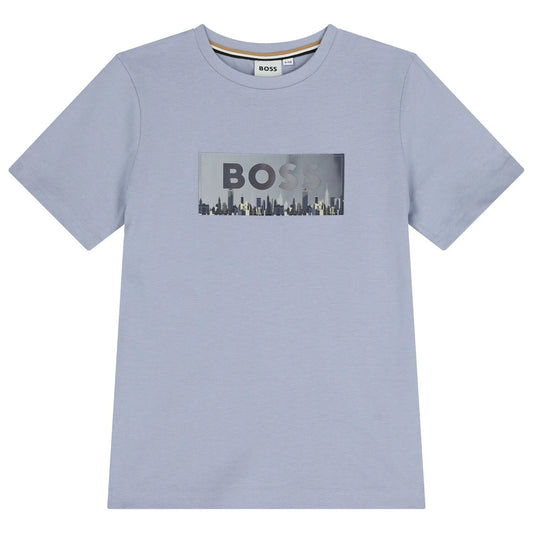 BOSS Boys Baby Blue Logo T-Shirt