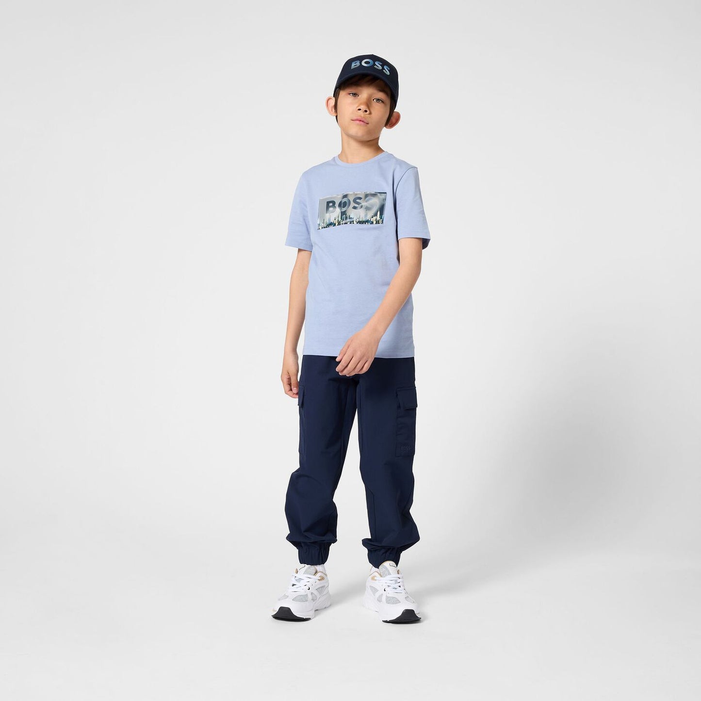 BOSS Boys Baby Blue Logo T-Shirt