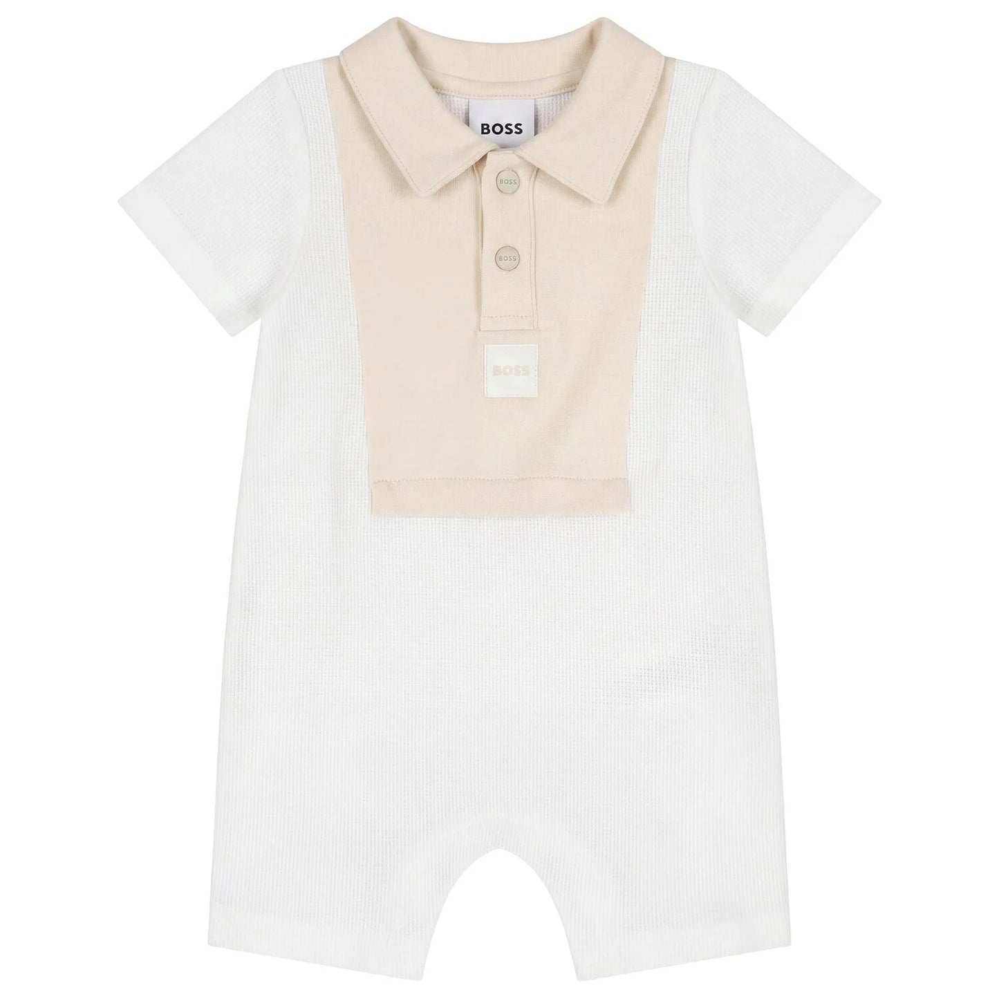 BOSS Baby Boys White & Beige Romper