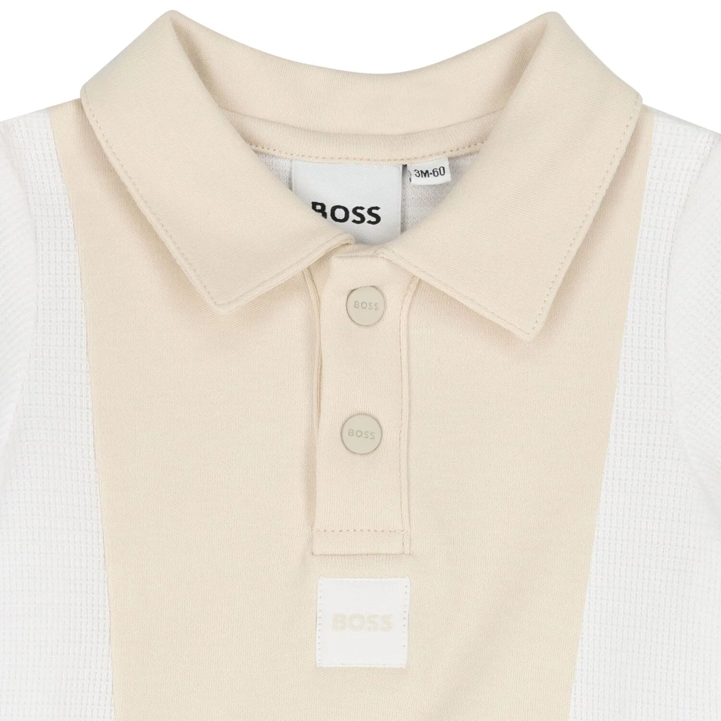 BOSS Baby Boys White & Beige Romper