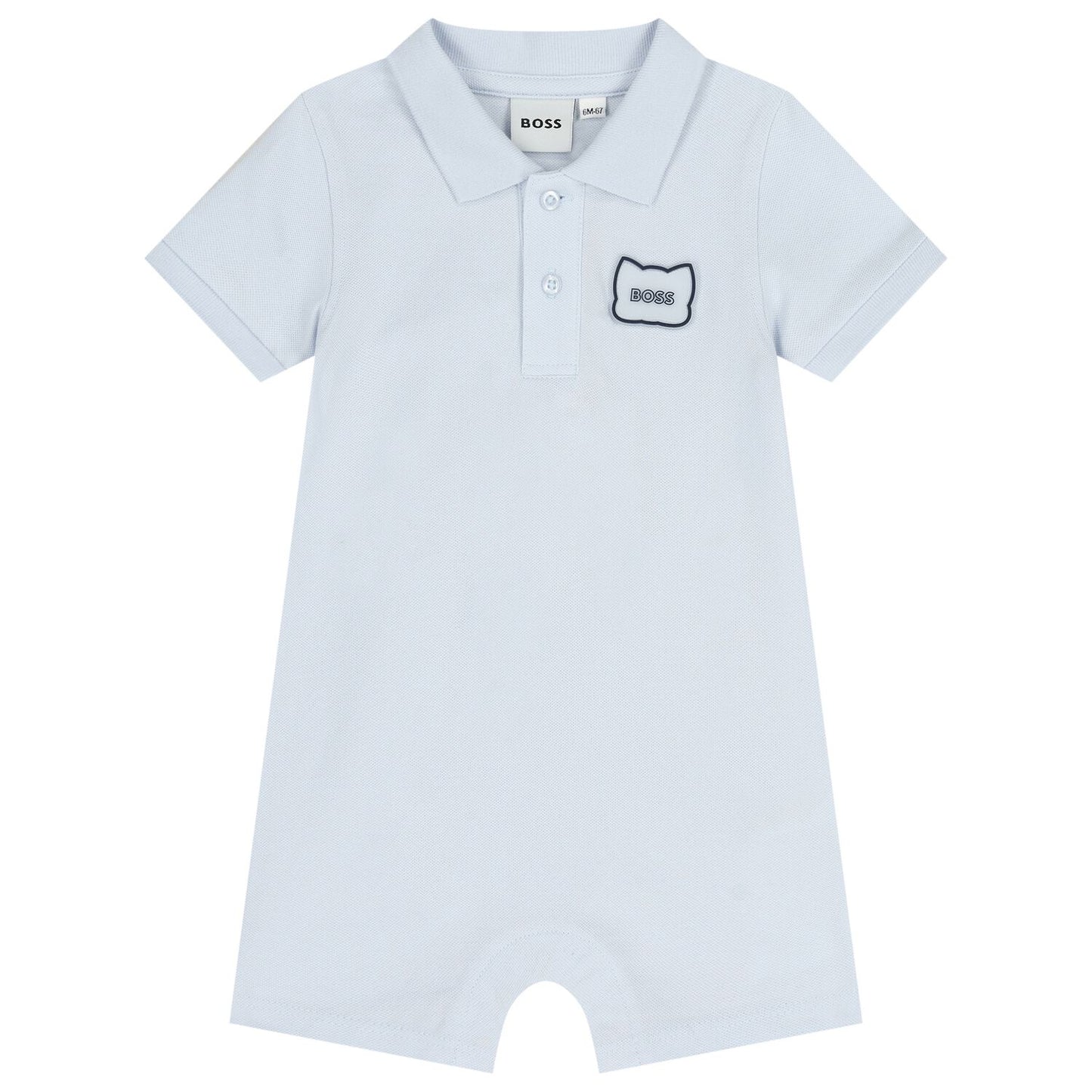 BOSS Baby Boys Baby Blue Logo Romper