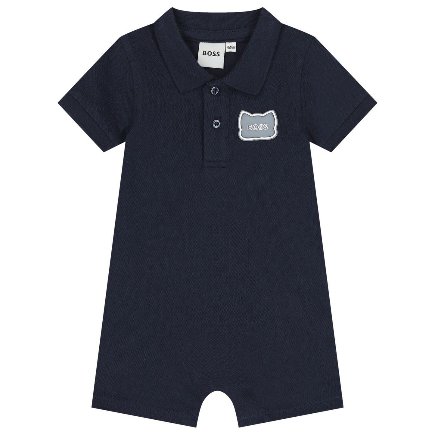 BOSS Baby Boys Navy Blue Logo Romper