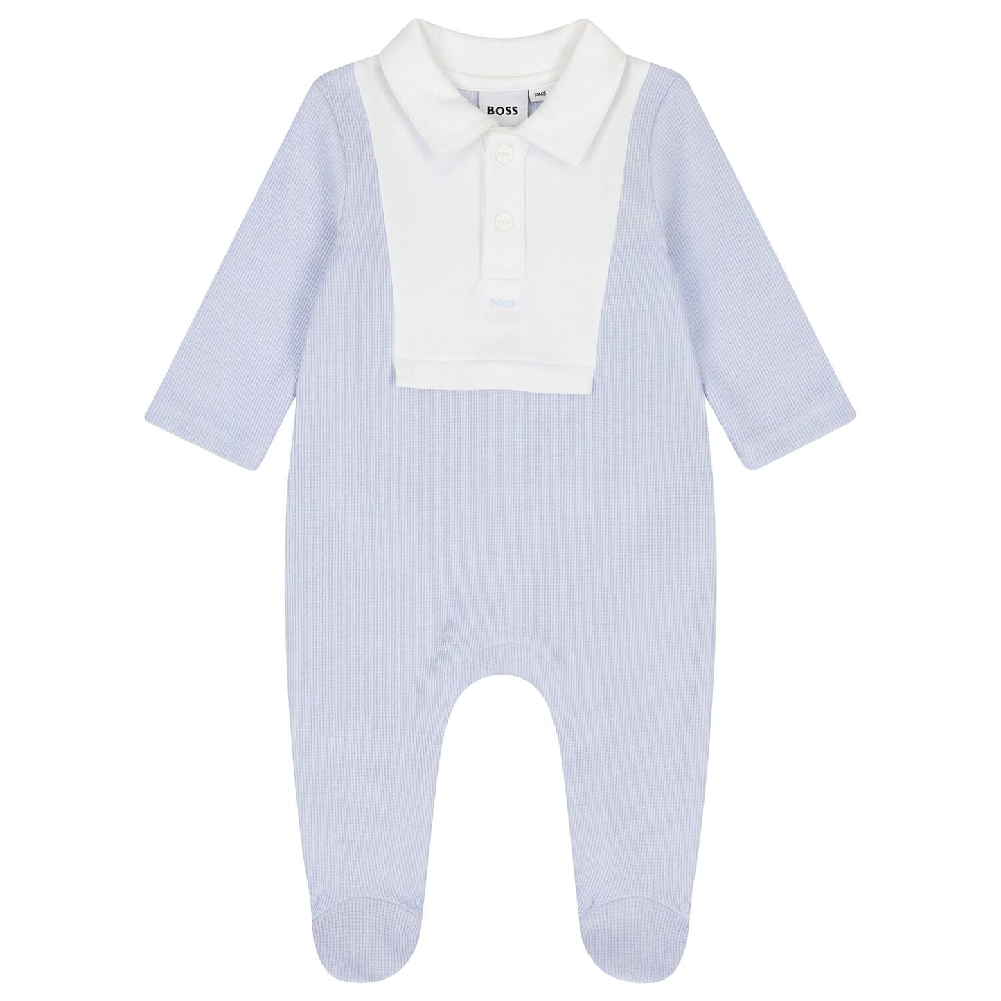 BOSS Baby Boys Baby Blue & White Polo Babygrow