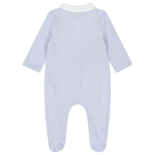 BOSS Baby Boys Baby Blue & White Polo Babygrow