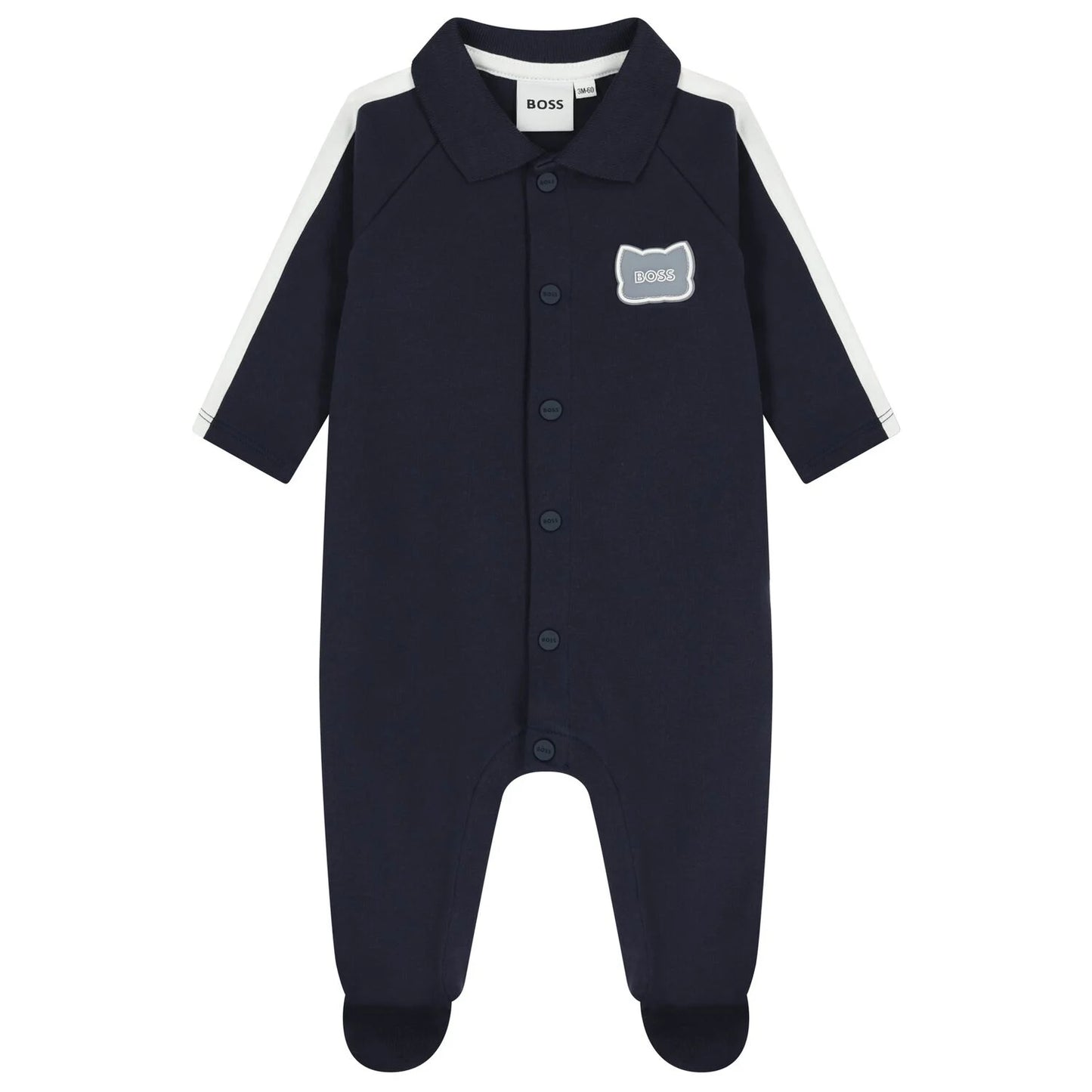 BOSS Baby Boys Navy Blue Logo Babygrow