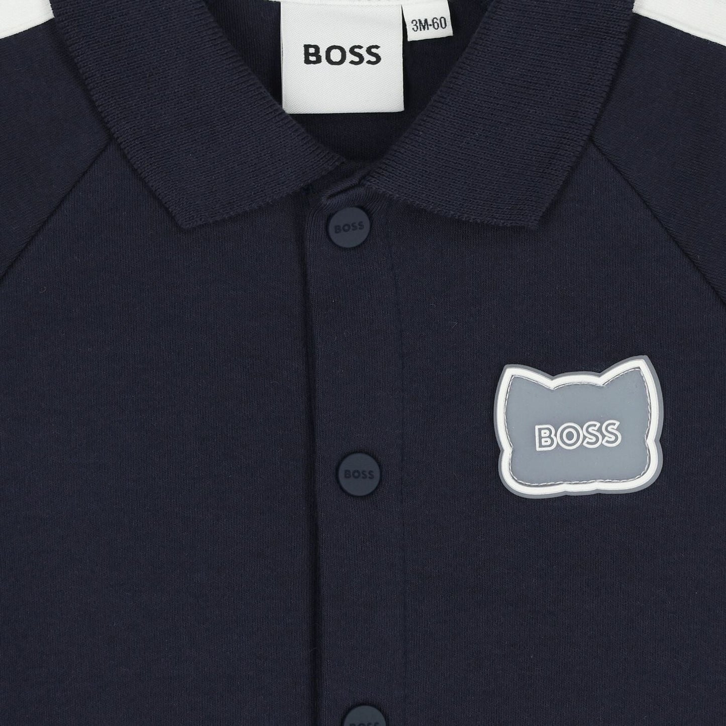 BOSS Baby Boys Navy Blue Logo Babygrow