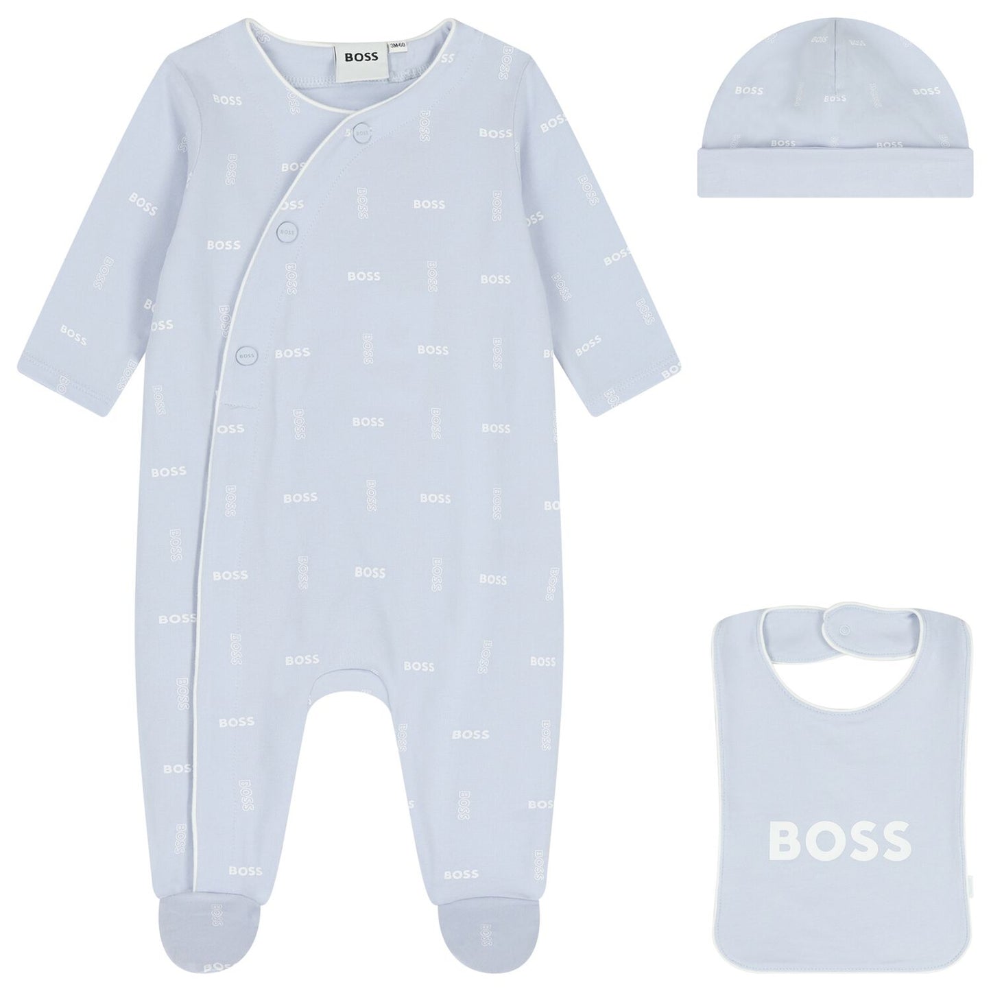 BOSS Baby Boys Baby Blue Logo Babygrow Gift Set